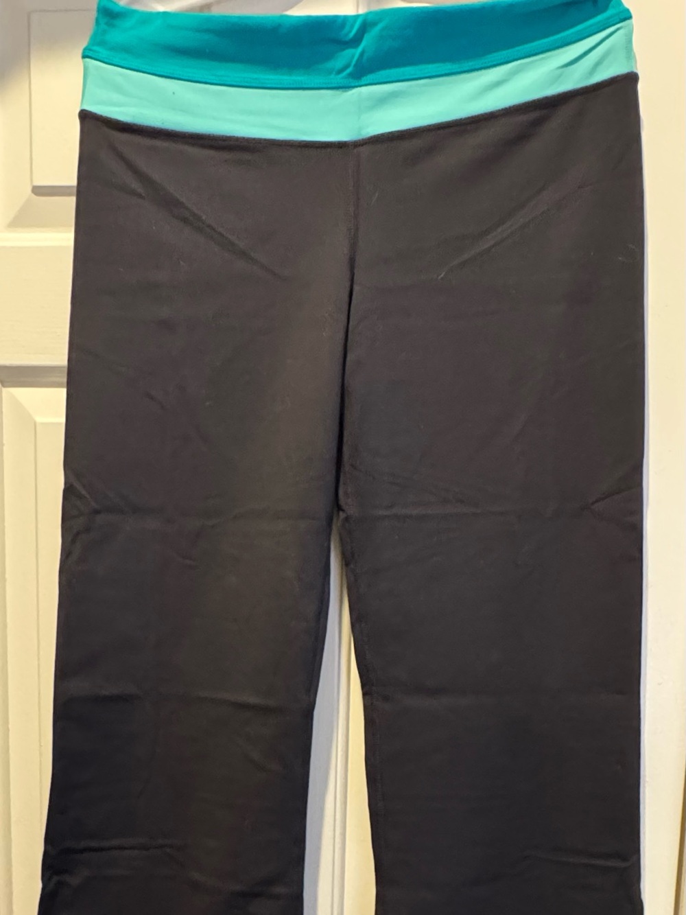 Set of 4 Yoga/Active Wear Pants Colored Waistbands and Black Body XL - Picture 2 of 5